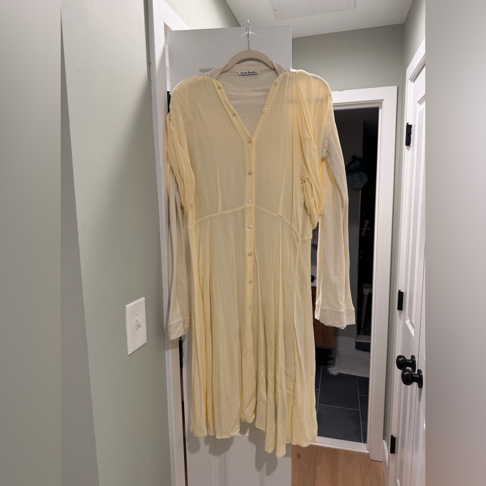 NWOT Acne Light Yellow Layered Dress - Picture 4 of 5